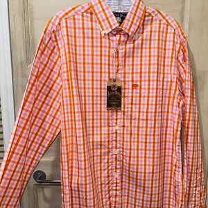 Live Oak Pink Orange Button Up Shirt Size Small